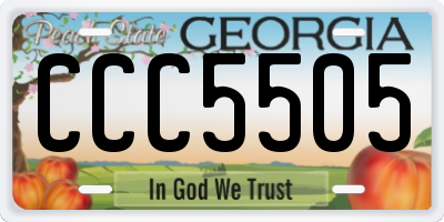 GA license plate CCC5505