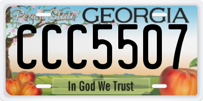 GA license plate CCC5507