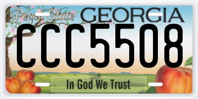 GA license plate CCC5508
