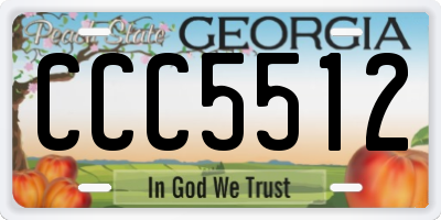 GA license plate CCC5512