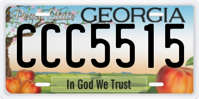 GA license plate CCC5515