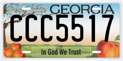 GA license plate CCC5517