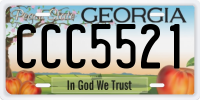 GA license plate CCC5521