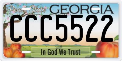 GA license plate CCC5522