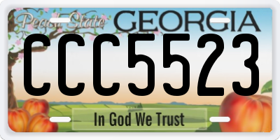 GA license plate CCC5523