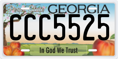 GA license plate CCC5525