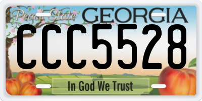 GA license plate CCC5528