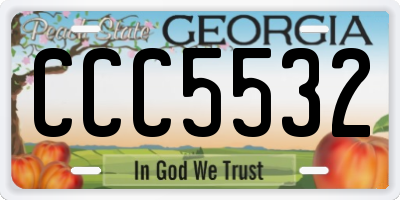 GA license plate CCC5532