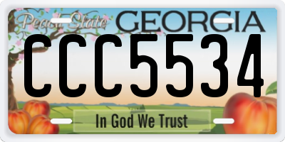 GA license plate CCC5534