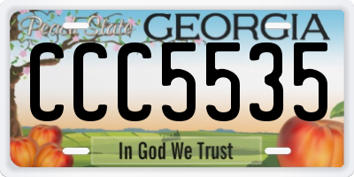 GA license plate CCC5535