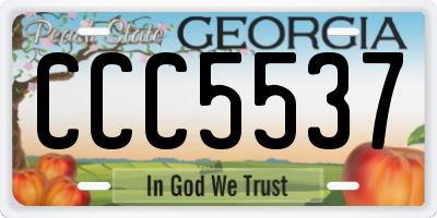 GA license plate CCC5537