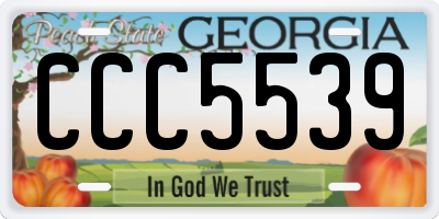 GA license plate CCC5539