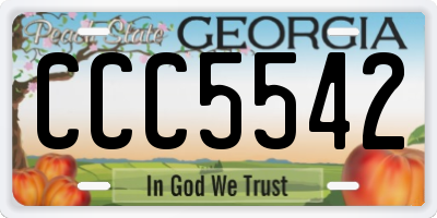 GA license plate CCC5542