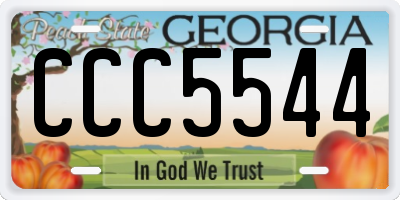 GA license plate CCC5544