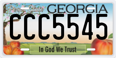 GA license plate CCC5545