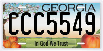 GA license plate CCC5549