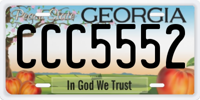 GA license plate CCC5552