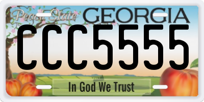 GA license plate CCC5555