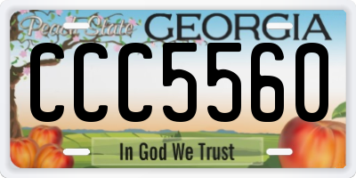 GA license plate CCC5560