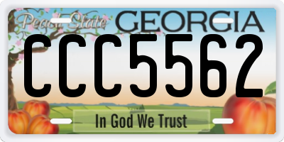 GA license plate CCC5562