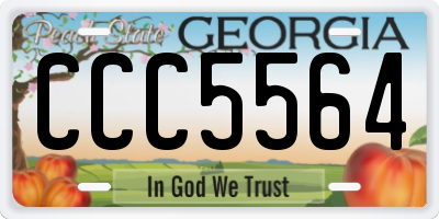 GA license plate CCC5564