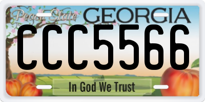 GA license plate CCC5566
