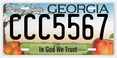 GA license plate CCC5567