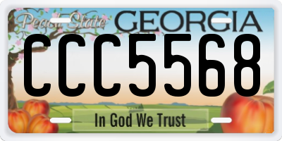 GA license plate CCC5568