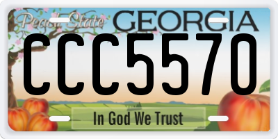GA license plate CCC5570
