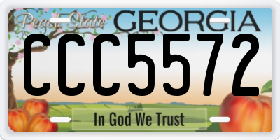 GA license plate CCC5572