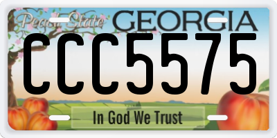GA license plate CCC5575