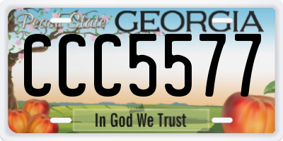 GA license plate CCC5577