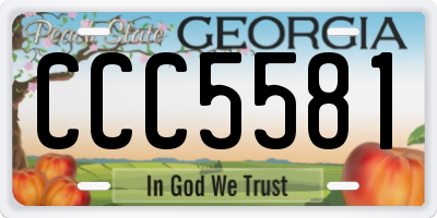 GA license plate CCC5581