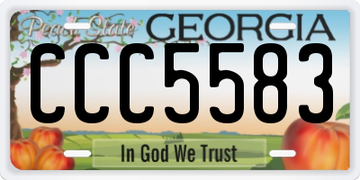 GA license plate CCC5583