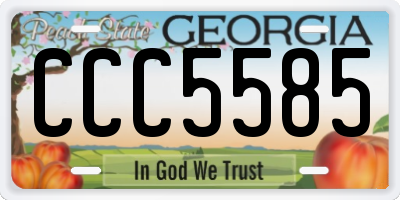 GA license plate CCC5585