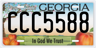 GA license plate CCC5588