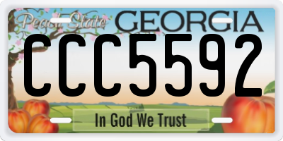 GA license plate CCC5592