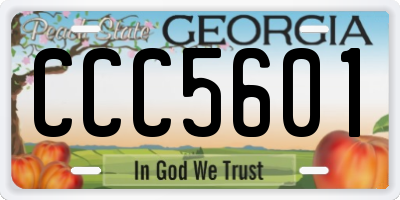 GA license plate CCC5601