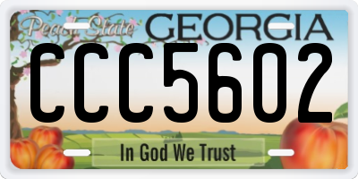 GA license plate CCC5602