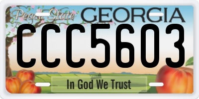 GA license plate CCC5603