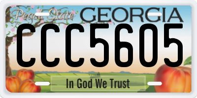 GA license plate CCC5605