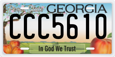 GA license plate CCC5610