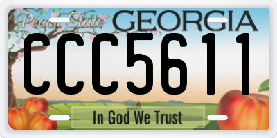 GA license plate CCC5611