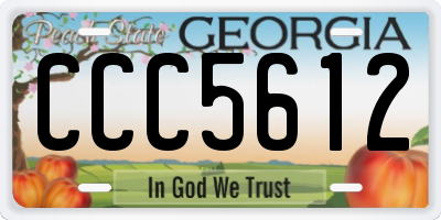 GA license plate CCC5612
