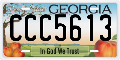GA license plate CCC5613
