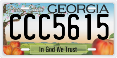 GA license plate CCC5615