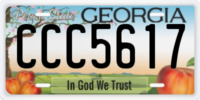 GA license plate CCC5617
