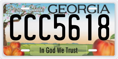 GA license plate CCC5618