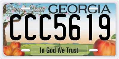 GA license plate CCC5619