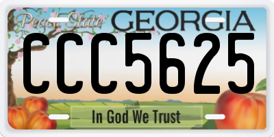 GA license plate CCC5625